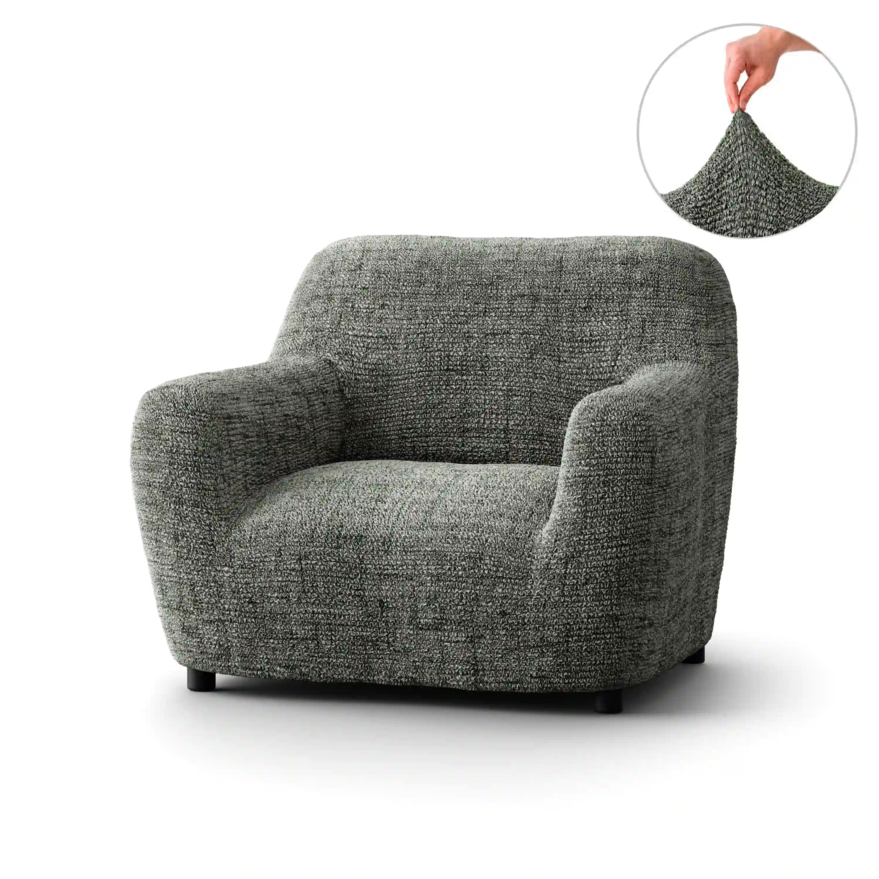 Arm Chair Cover - Vittoria Green, Microfibra Printed